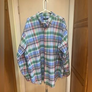 Ralph Lauren Long Sleeve Button Down Madras Shirt.  Men’s size 3XB